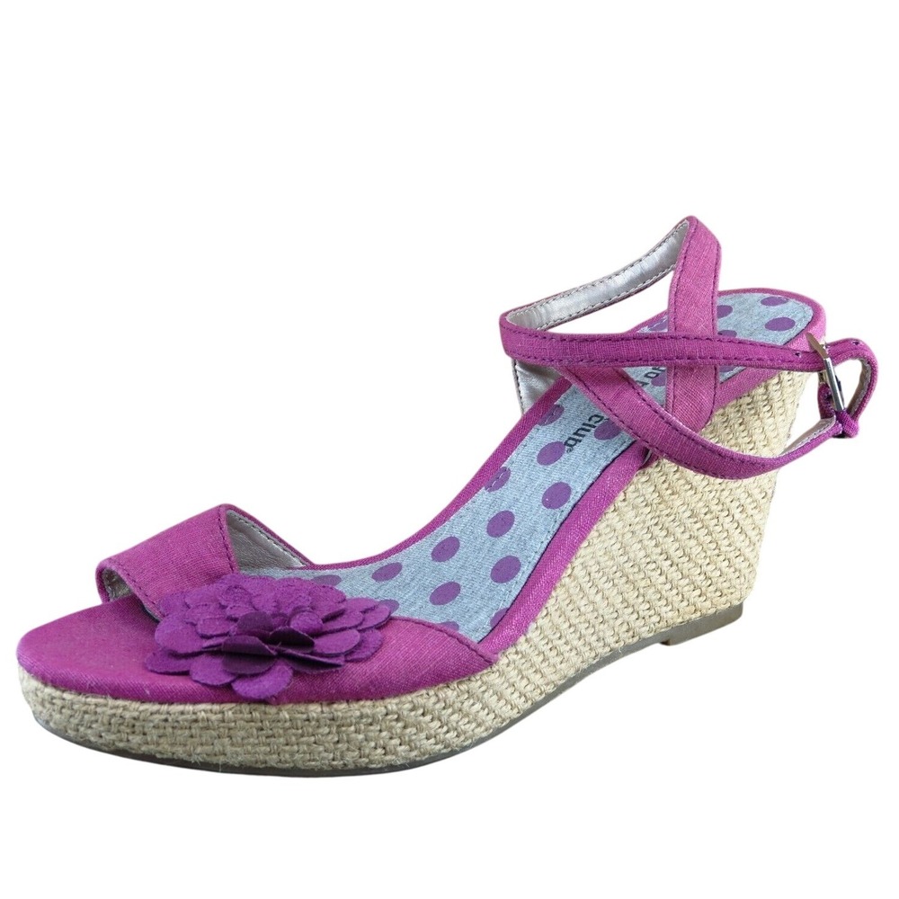 Montego Bay Sz 8 M Purple Ankle Strap Fabric Women Sandals